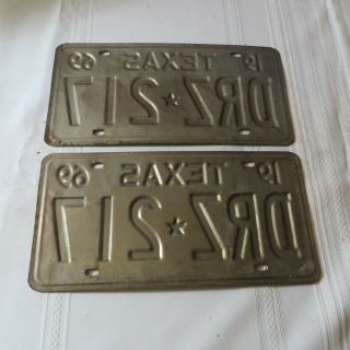 1969 TEXAS LICENSE PLATE DRZ - 217 MATCHED PAIR 2