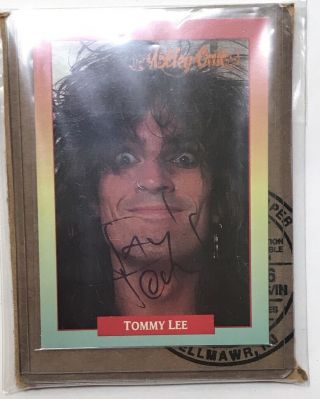 Tommy Lee - Motley Crue Autograph Hand Signed Vintage Rock Card