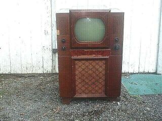 Antique 1948 Fada 940 Console Floor Model Television Tv Set For Restoration