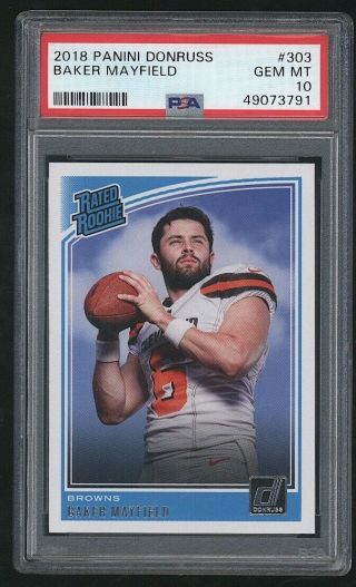 2018 Donruss Baker Mayfield Rated Rookie Rc 303 Browns Psa 10 791