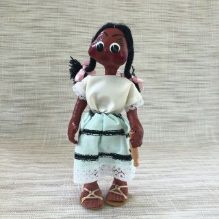 Handmade Mexican Dolls Figures Set Of Two Folk Art Souvenir Vintage 10 " Tall
