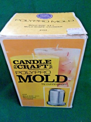 Vintage Polypro Candle Craft Mold 4 X 7 Cylinder By Cunningham 4153 Box