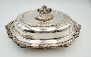 Antique Tiffany & Co.  Silverplate Entree Serving Dish Tureen W/ Lid 10 " 1279g