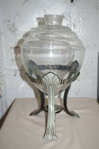 Vintage Pharmacy Show Glass Globe Apothecary Counter Display W Stand No Stopper