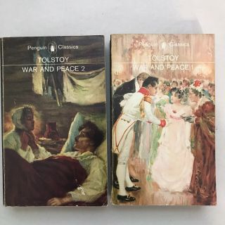 War And Peace Tolstoy 2 Vol Set Vintage Penguin Classics 1968 & 1969 Paperback