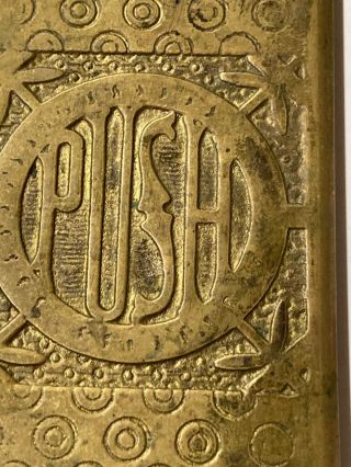 Copper Mountain Hardware Antique 1885 Brass Windsor Pattern " Push " Plate