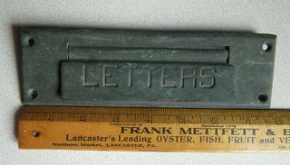 Vintage Solid Brass Letters Mail Slot Heavy Patina