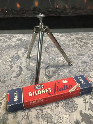 Vintage Bilora Biloret Model 705 Telescoping Travel Tripod Box Germany
