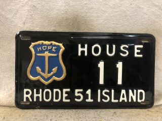 Vintage 1951 Rhode Island House 1 License Plate