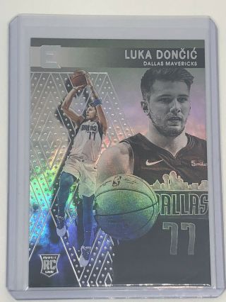 2018 - 19 Chronicles Luka Doncic Essentials Rookie Refractor Card 214 Mavericks