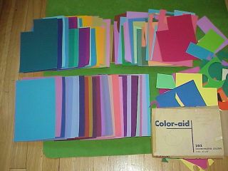 Vtg 60s Color - Aid 6”x 9” Art Paper - Incomplete W/some Scraps For Swatching
