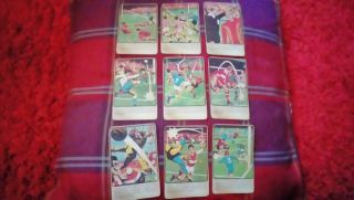Old vintage football cards.  32 game cards.  Possibly 1970s 3