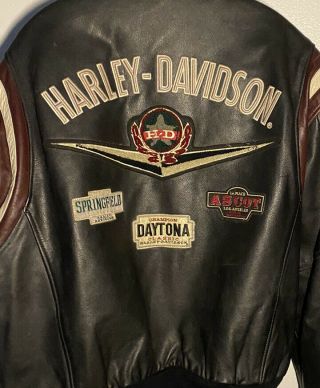 Harley Davidson Men’s Leather Jacket Daytona Motorcycle Size Xl Rare Vintage