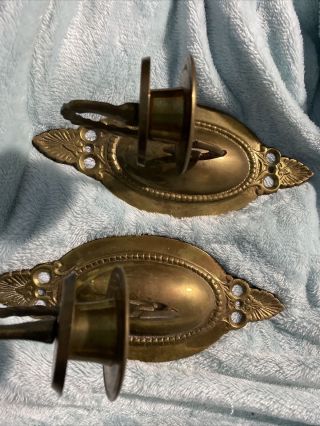 Vintage Made In India Solid Brass Taper Candle Holders/wall Sconces