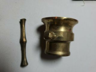 Vintage Solid Brass Mortar And Pestle 2 " Tall Duphar B.  V.
