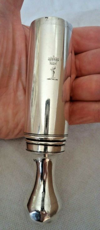 Fine William Iv London 1832 Solid Silver Travelling Shaving Brush