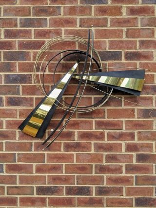 Curtis Jere Abstract Brutalist Wall Sculpture - Whimsical Black Gold