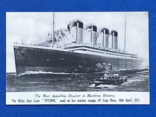 White Star Line Titanic Postcard From Someone Who Captain Smith 18/04/1912
