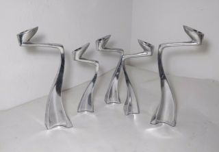 5x Modern Aluminum Sculptural Swan Candle Stick Holder Matthew Hilton Scp Design