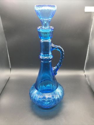 Vintage Jim Beam I Dream Of Jeannie Genie Blue Glass Decanter Bottle