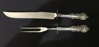 Wallace Sterling Silver Sir Christopher 9 3/8 " Carving Set Ygf