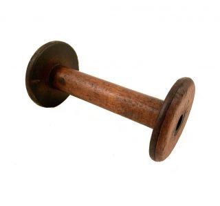 Vintage Wooden Industrial Thread Spool Bobbin 7” Long