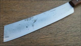 Antique Foster Bros.  Chef or Butcher ' s Rib Splitter Cleaver Knife - RAZOR SHARP 2