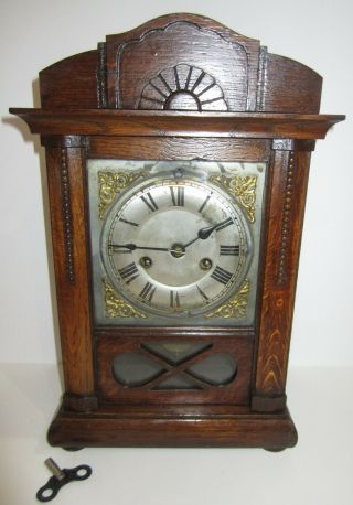Antique Early Junghans Bracket Clock 8 - Day,  Time/strike,  Key - Wind