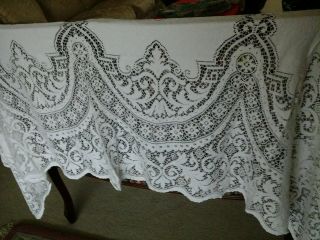 Vintage Quaker Lace Off White Tablecloth 64x74 Crafting