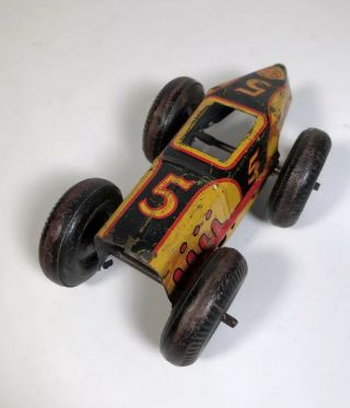 Vintage Marx Tin Windup 5 Race Car Midget 2