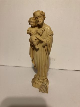 Vintage Alabaster St.  Anthony With Child Figurine Goldscheider