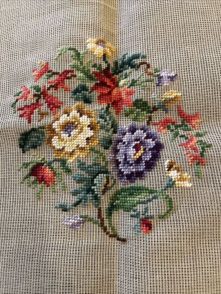 Bucilla Vintage Preworked Needlepoint Floral Canvas 23 By 23