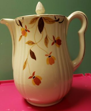 Vintage Hall Pottery Coffee/tea Pot.  Pitcher W/lid.  Mary Dunbar Autumn Leaf Jewel