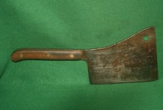 FINE Antique FOSTER BROS 118 Steel Butcher Chef Meat Cleaver Knife Tool Inv FR43 2
