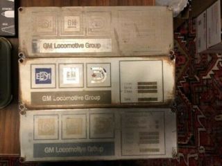 General Motors Locomotive Builders Plates Bnsf Sd 70 Mac Set Of 3.