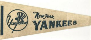 Vintage York Yankees Felt Baseball Pennant