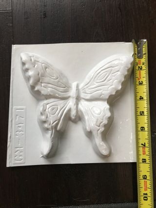Vintage Yaley Plastic Plaster Chalkware Resin Mold Deep Flex 3d Butterfly Single