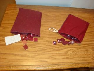 197 Red Scrabble Tiles From Vintage Assorted Games Scrabble