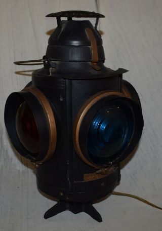 Vintage Mopac Railroad Handlan Switch Lamp / Lantern - Missouri - Glass Lenses