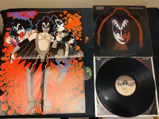 Vintage 1978 Kiss Gene Simmons Solo Vinyl W/poster Casablanca Nblp 7120
