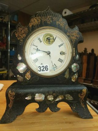 326 Antique William J.  Hill Mini Iron Clock To Restore