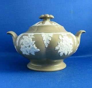 Antique Early 19thc Wedgwood Grey Drabware Stoneware Sugar Box C1820