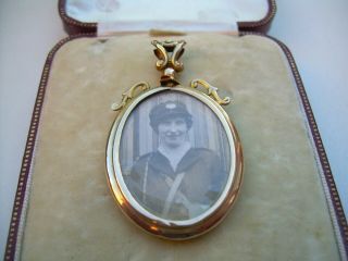 Antique Victorian/edwardian Large 9ct Gold Double Sided Picture Locket.