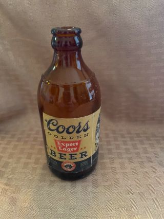 Vintage Coors Export Lager Beer Bottle W/ Paper Label