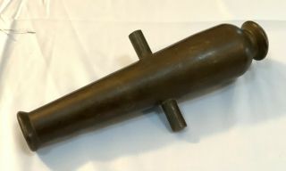 Antique Bronze Muzzle Load Black Powder Signal Salute Cannon 8 1/2” Long 4.  5 Lbs
