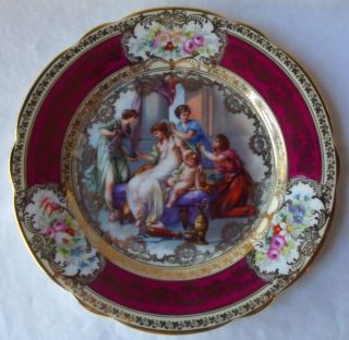 Antique Royal Vienna Bee Hive Hand Painted Porcelain Display Plate - Signed