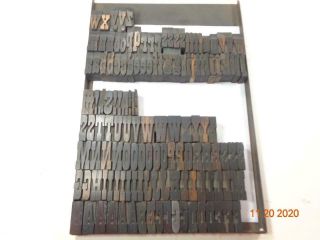 Printing Letterpress Printer Block Antique Wood Alphabet Upper & Lower Unmarked 2
