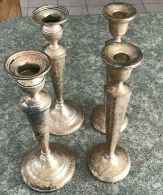 Revere Silver Smiths & Mueck Carey Co.  (2) Pairs Sterling Silver Candlesticks
