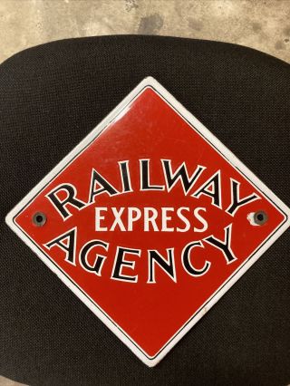Railway Express Agency Porcelain Train Sign 2