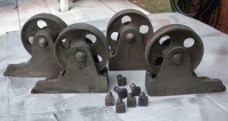 4 Antique Cast Iron Caster Wheels 4 Inch Safe Industrial Cart Steam Punk